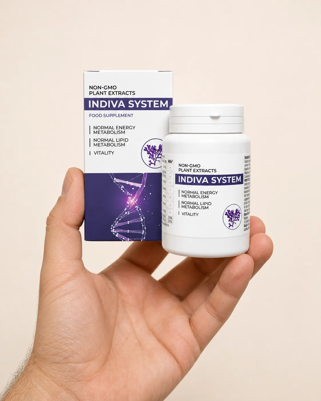 INDIVA SYSTEM EU — el envase en la mano