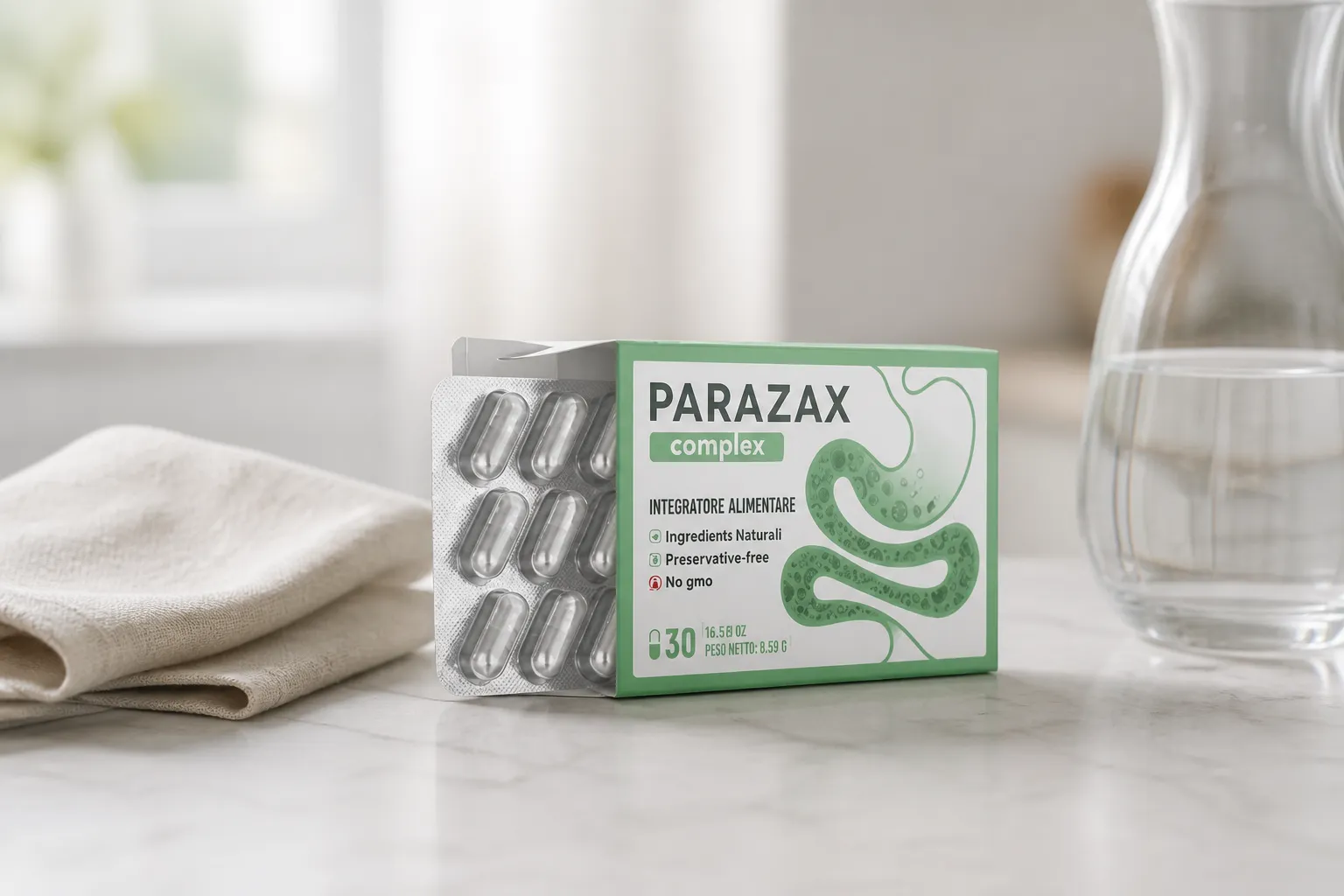 Parazax Complex — el envase en el día a día