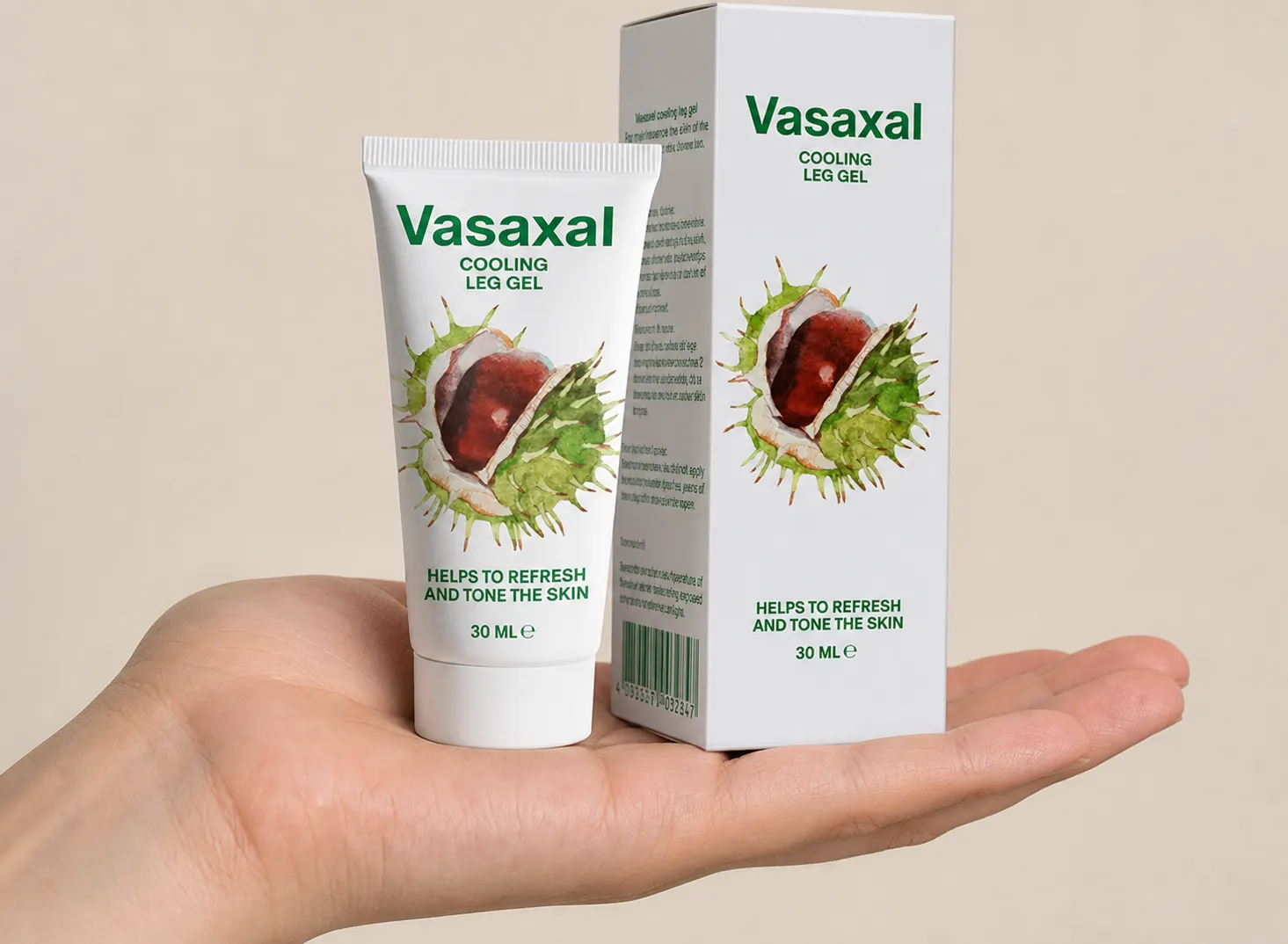Vasaxal — el envase en la mano