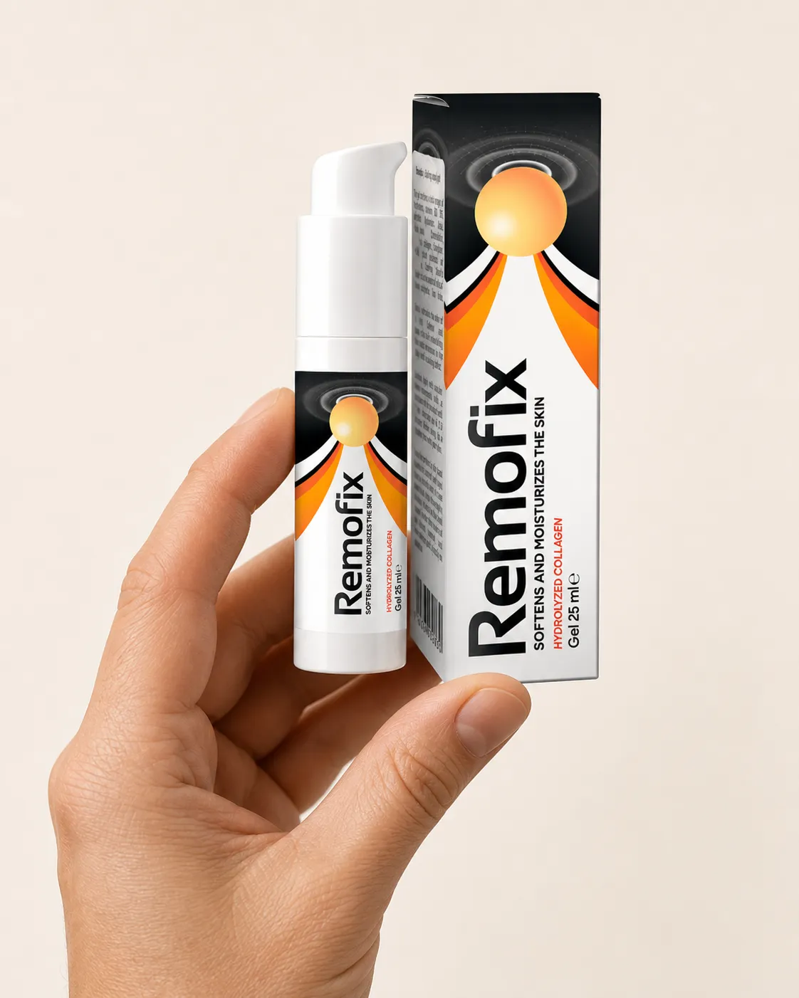 Remofix — el envase en la mano