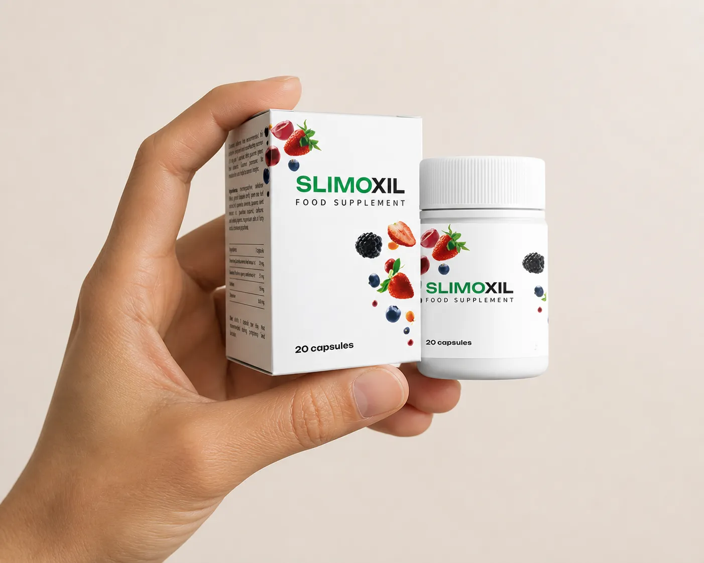 Slimoxil — el envase en la mano