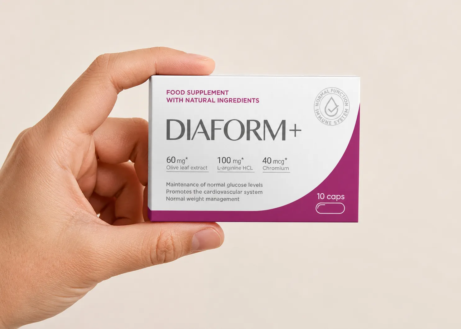 Diaform — el envase en la mano