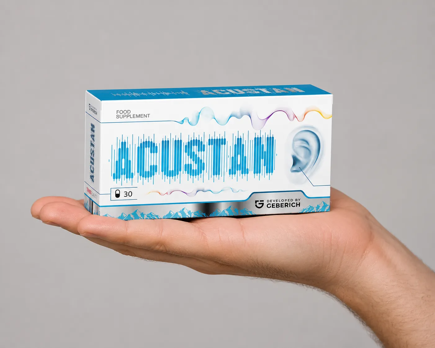ACUSTAN — el envase en la mano