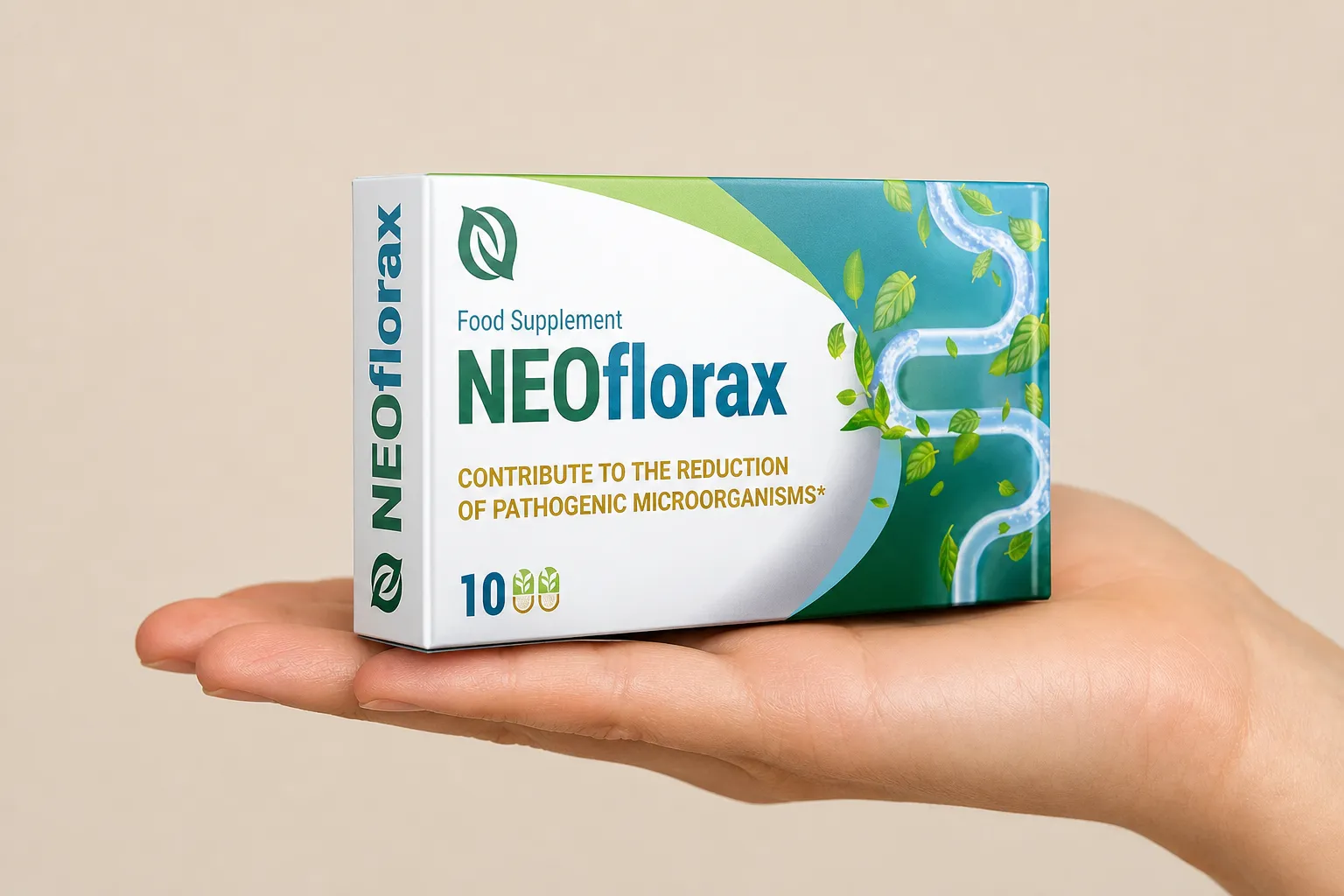 Neoflorax — el envase en la mano