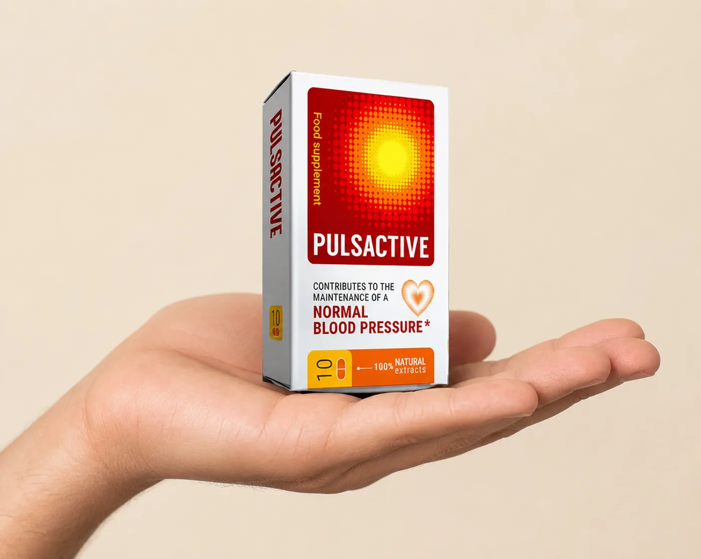 Pulsactive — el envase en la mano