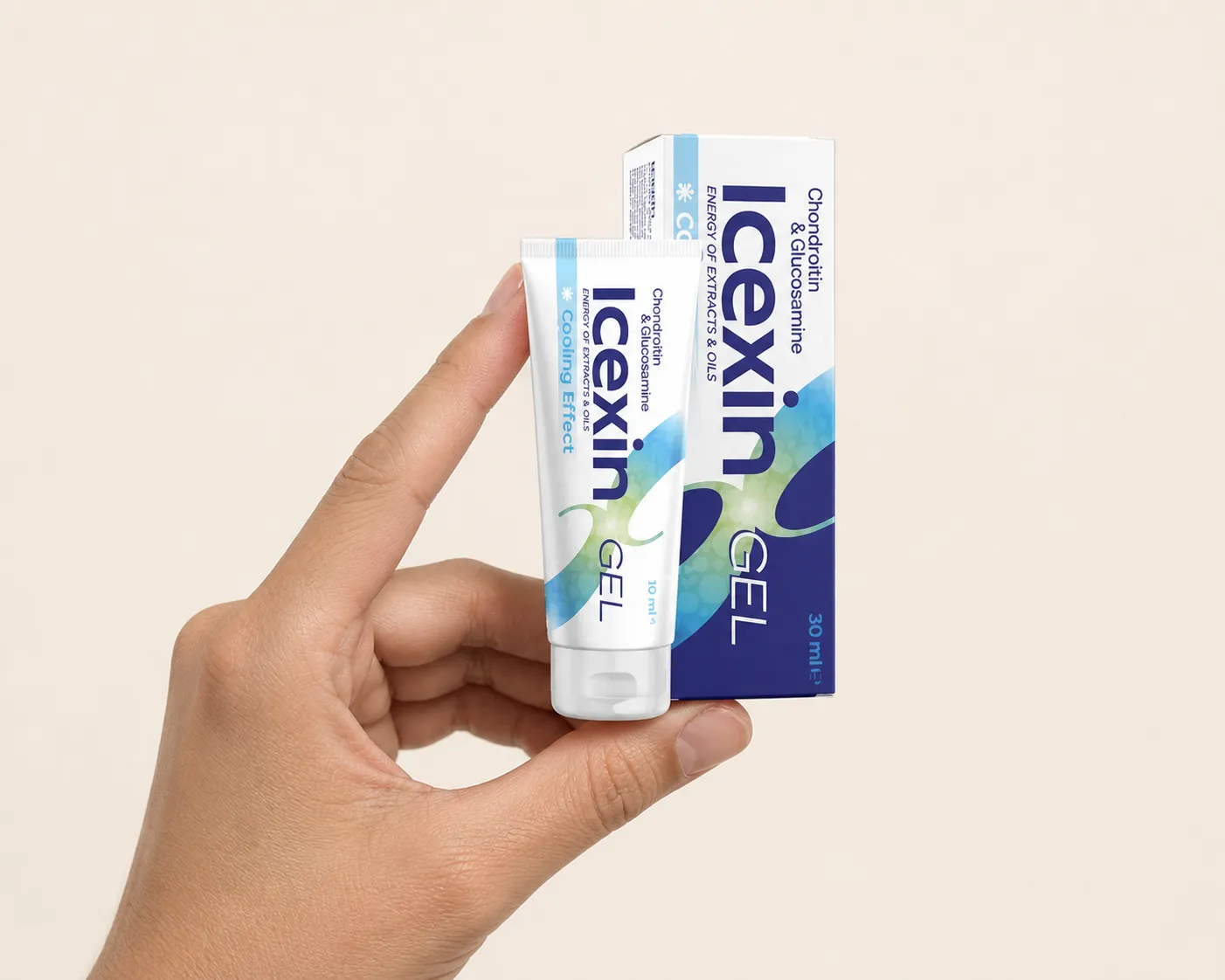 Icexin — el envase en la mano