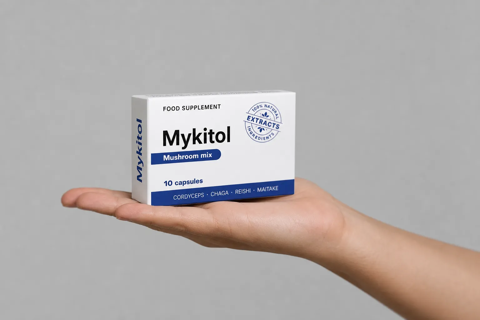 Mykitol BLUE — el envase en la mano