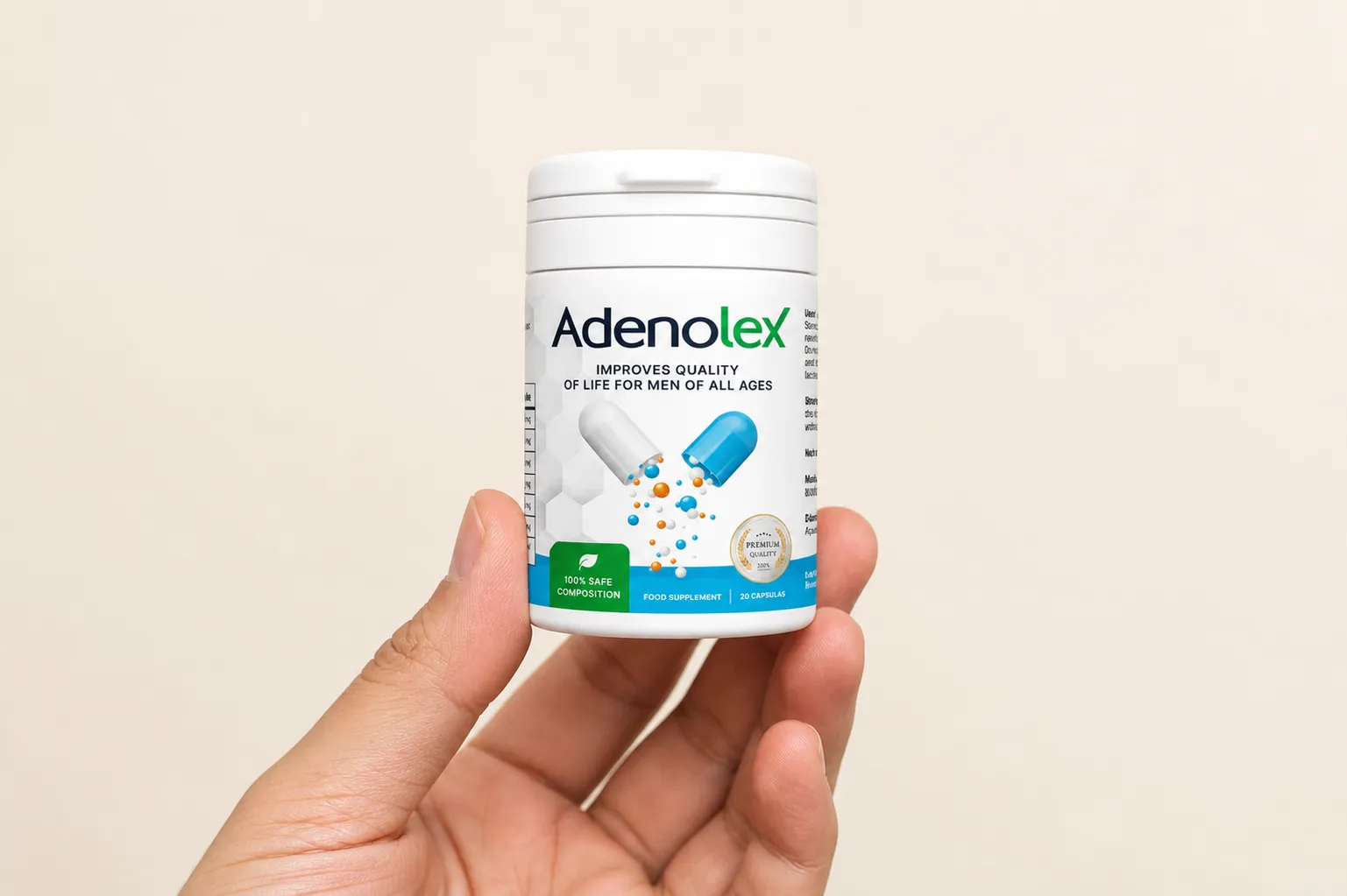 Adenolex — el envase en la mano
