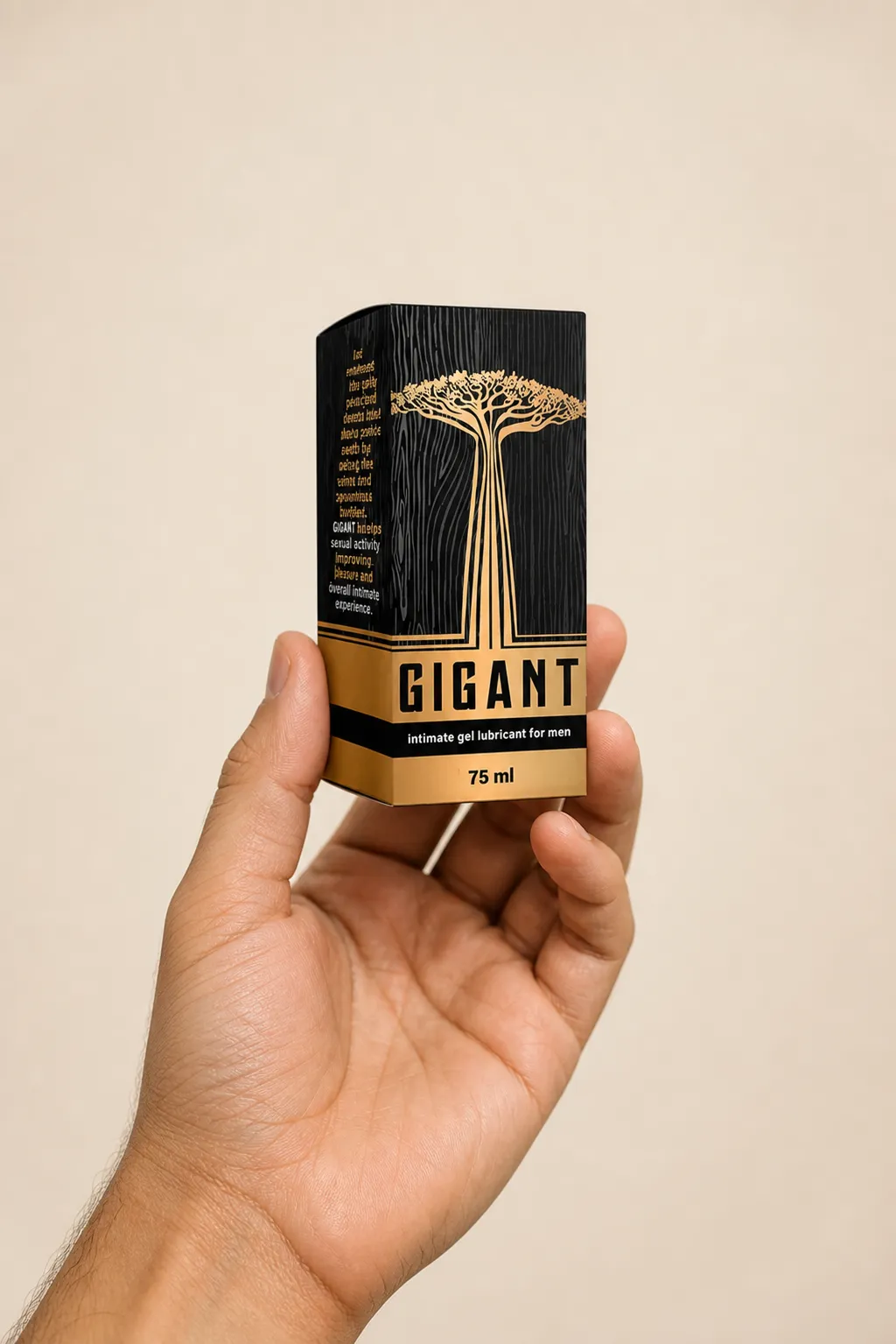 Gigant — el envase en la mano